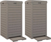 Set di 2 Bidoni della Spazzatura 118L con Coperchio e Maniglia, Contenitori Impermeabili per Rifiuti da Giardino con Vaschetta Estraibile per Terrazze