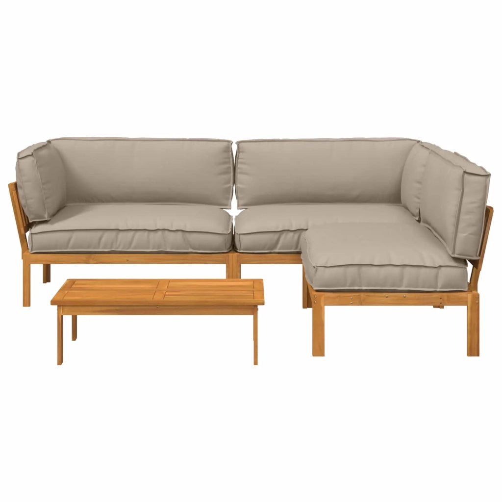 Set di divani con cuscino 4 pcs Talpa Legno di Acacia Massello 3418559