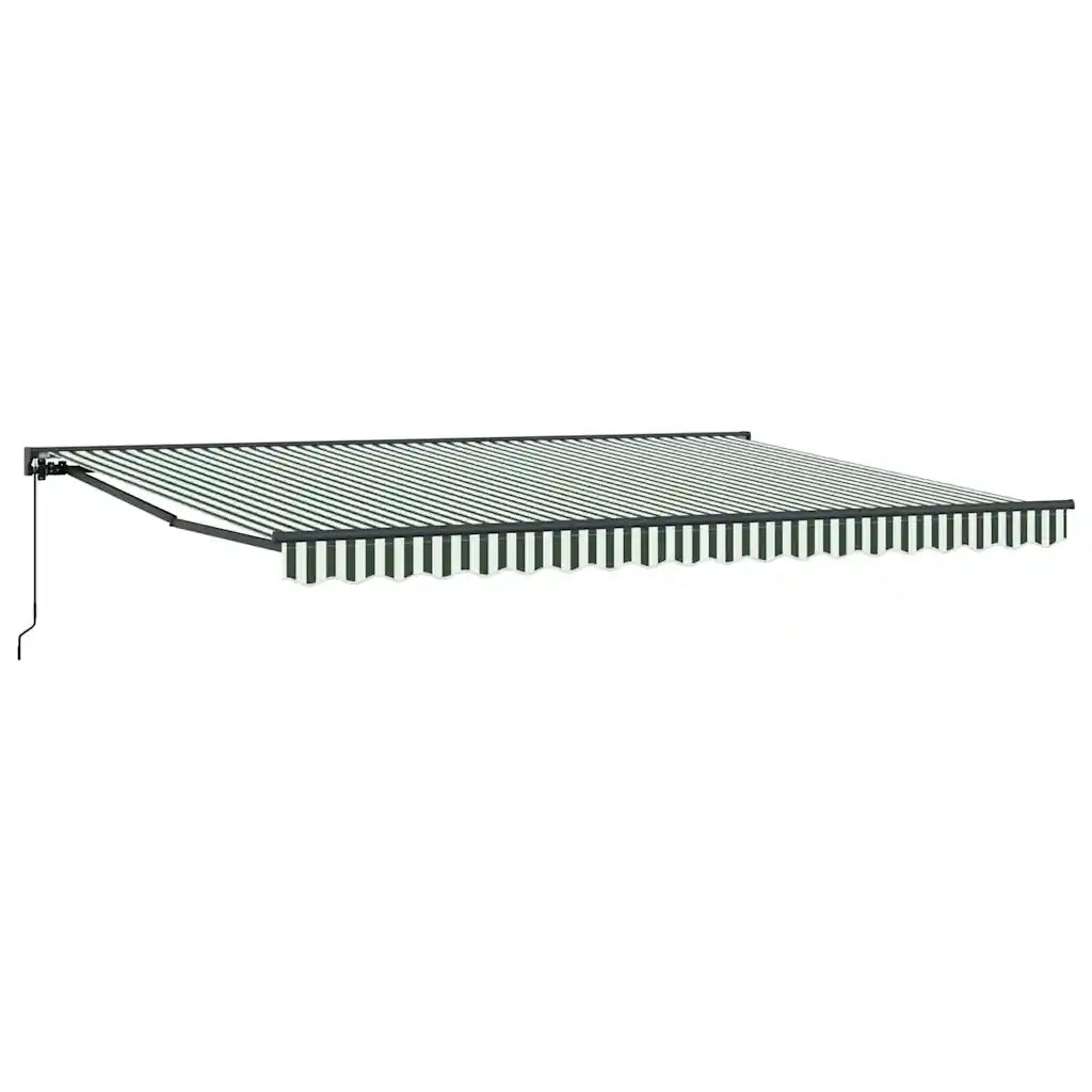 vidaXL Tenda Retrattile Verde e Bianco 450x300 cm Tessuto