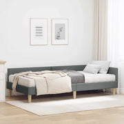 Struttura Letto Angolare con Materasso 2 pcs Grigio Tessuto