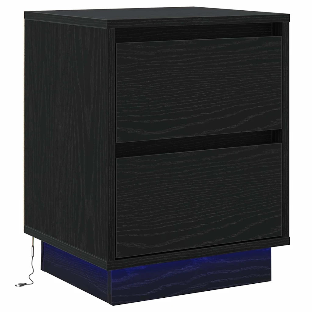 Armadio da Notte 2 pcs Rovere Nero 39 x 34,5 x 50 cm 869613