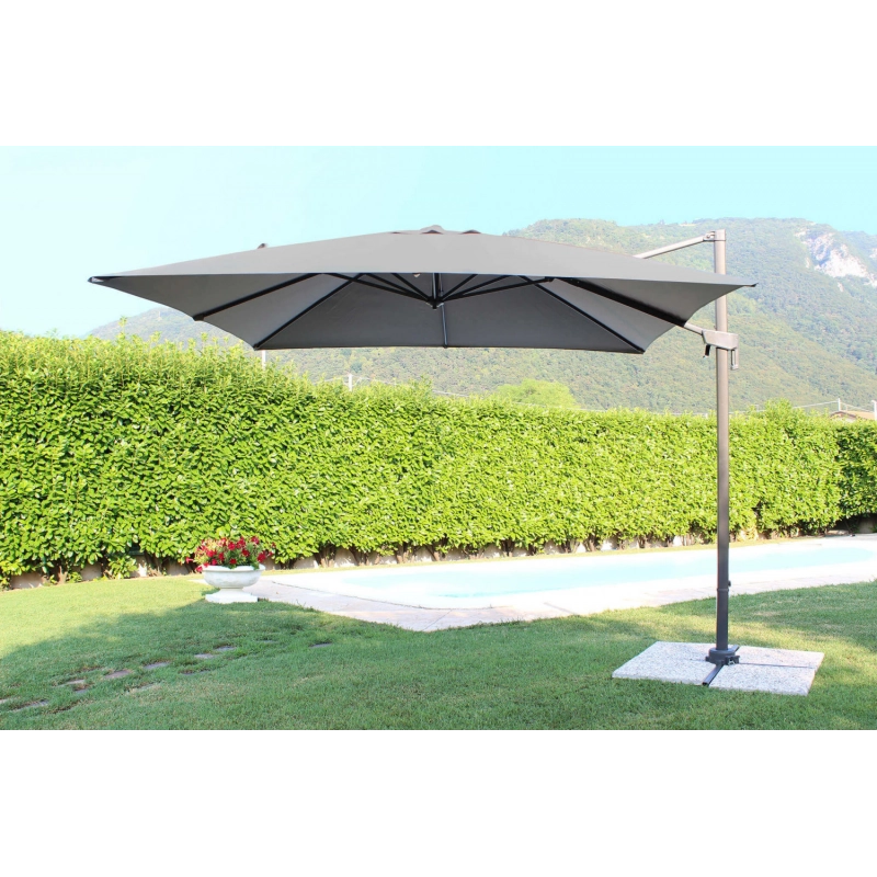 OMBRELLONE NEWTON NERO P/L 3 X 3 TELO GRIGIO