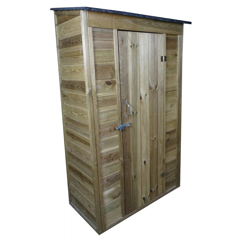 Armadio da giardino in legno trattato in autoclave 108x54 cm – con pavimento e anta singola – tetto bitumato – ARM1105A Foresta