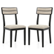Set di 2 sedie da pranzo imbottite 45 x 51 x 89 cm schienale reclinabile moderno atmosfera accogliente tessuto nero 20_0012437