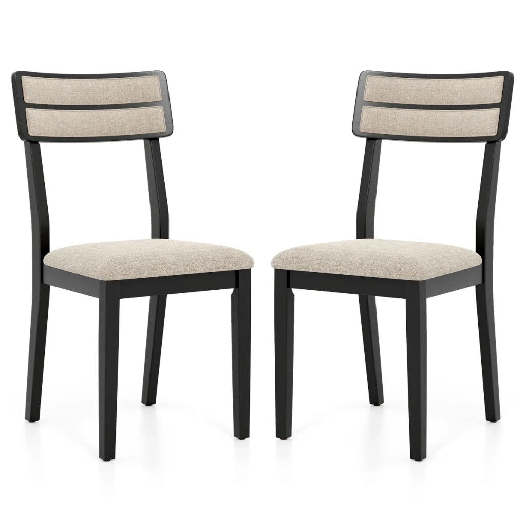 Set di 2 sedie da pranzo imbottite 45 x 51 x 89 cm schienale reclinabile moderno atmosfera accogliente tessuto nero 20_0012437