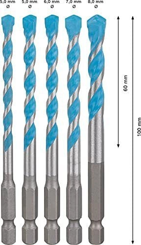 Bosch Expert HEX-9 Punta di trapano per muratura 5 pz