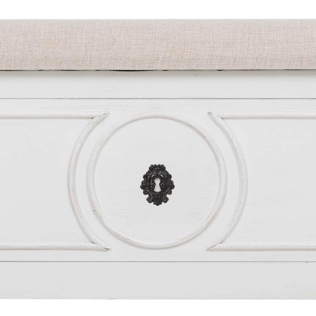 Panca in legno bianco 120x43x48h cm