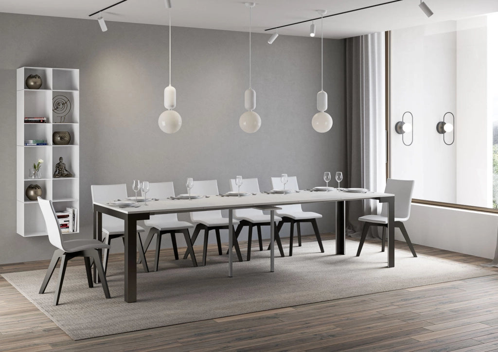 Consolle Allungabile 90-300x40x77 cm in Nobilitato Bianco