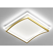 Trade Shop - Plafoniera Led 48w Quadrato Bianco Oro Design Moderno Soffitto Luce Fredda 71523 -