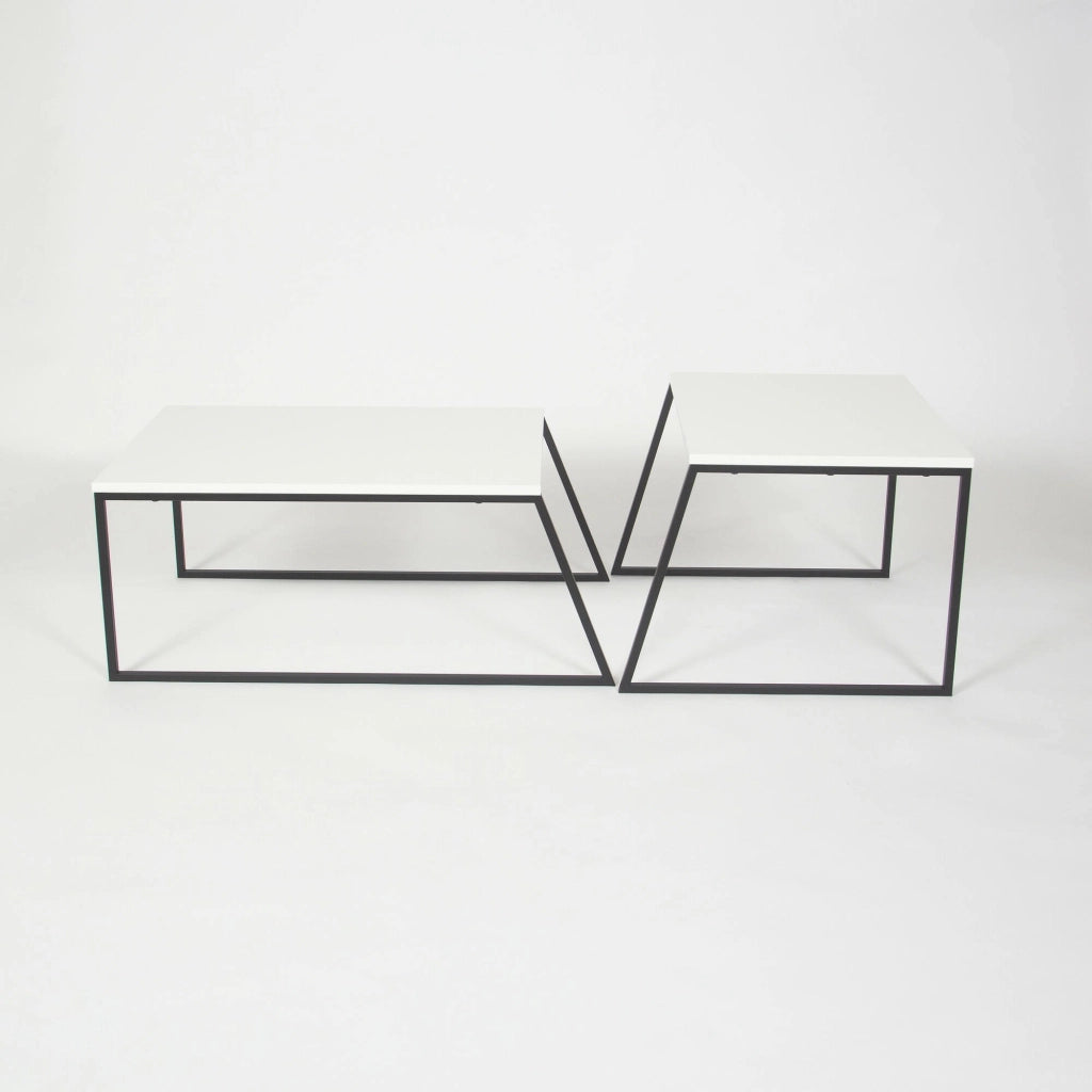 Tavo, Tavolino da Salotto Forma Rettangolare, 50x88x38h cm Bianco