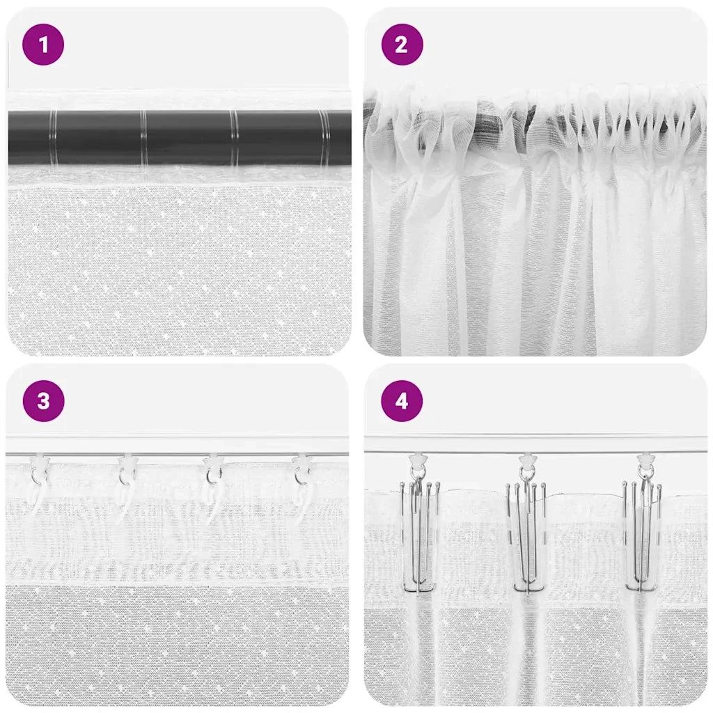 vidaXL Tende con tende Floreale Bianco 600 × 300 cm Poliestere