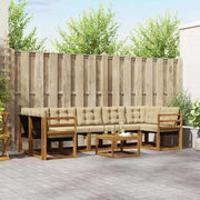 Set di divani da esterno con cuscino 8 pcs Naturale e Beige 3368488