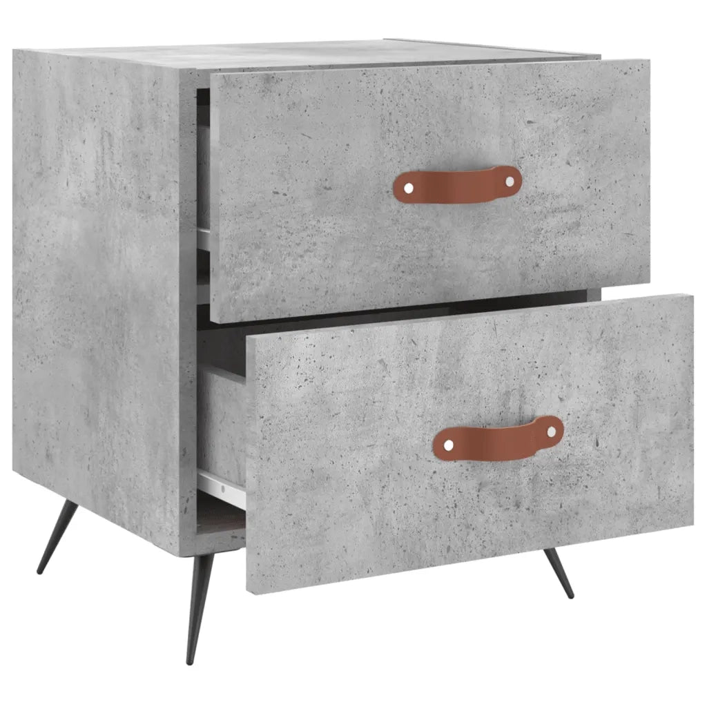 Comodino Grigio Cemento 40x35x47,5 cm in Legno Multistrato 827252