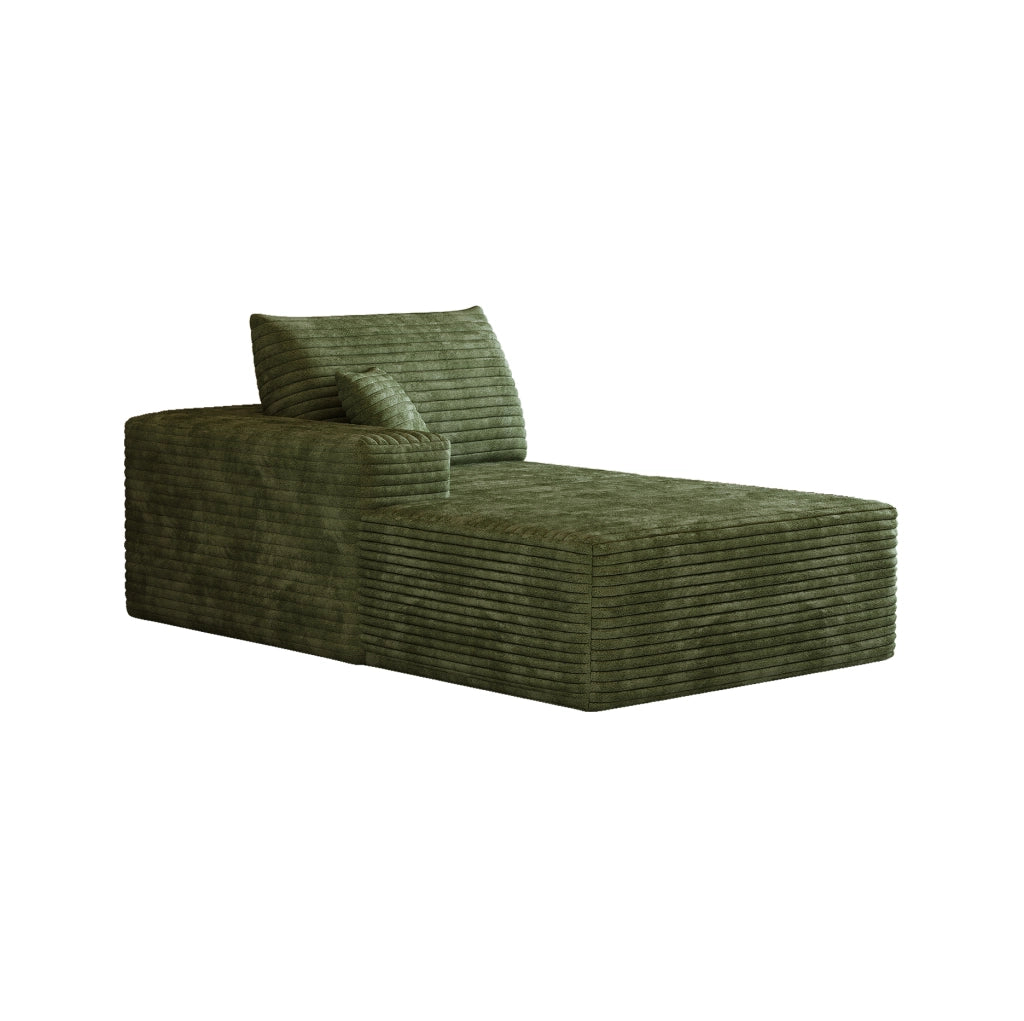 DIVANO Chaise reversibile in tessuto verde senza montaggio