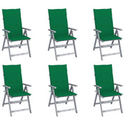 Sedie da Giardino Reclinabili 6 pz con Cuscini Massello Acacia cod mxl 8179