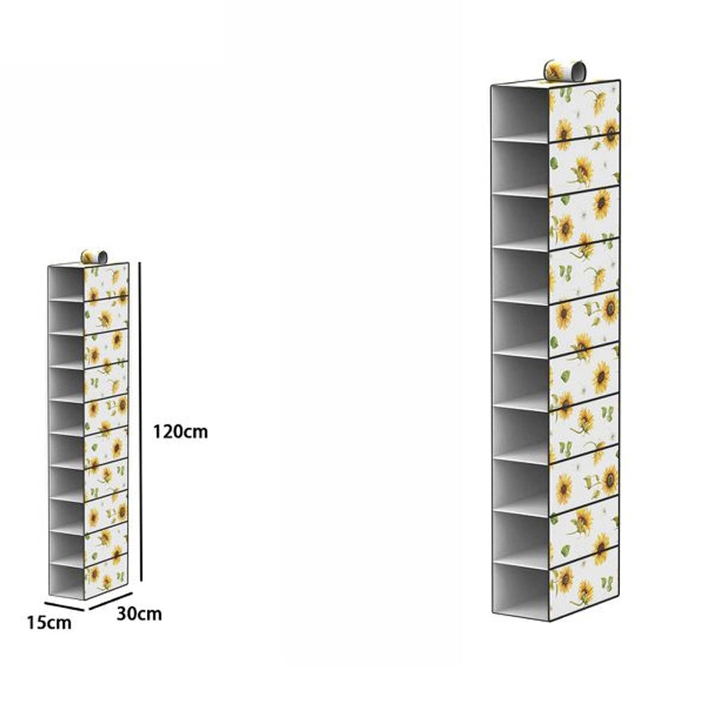 Trade Shop - Organizer Armadio 10 Ripiani Scaffale Pensile Porta Oggetti Borse 15x30x120 Cm -