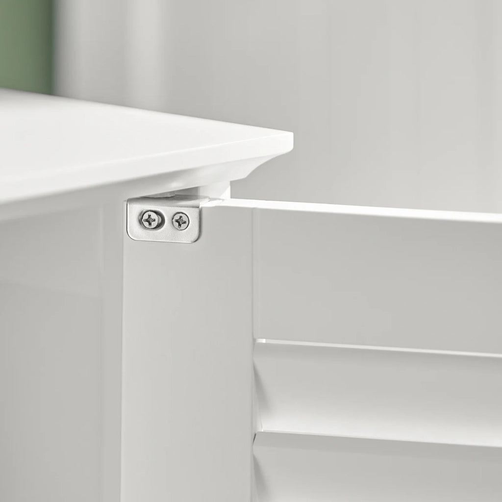 Mobiletto Bagno Cassettiera Bagno Armadietto Bagno Mobile Sottolavabo per Bagno Bianco FRG237-W