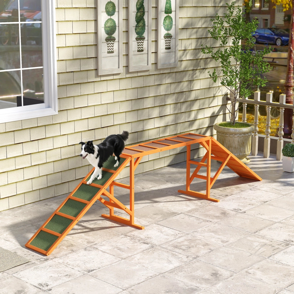 Rampa per Cani Agility ¨C zephmum ¨C Legno 335x55x60 cm Arancione