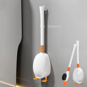 Set di Spazzola per Water di Silicone - Spazzole Flessibili - Spazzola per Parete e Spazzola da Appoggio - Supporto per Rapida Asciugatura - Bagno o Casetta di Servizio