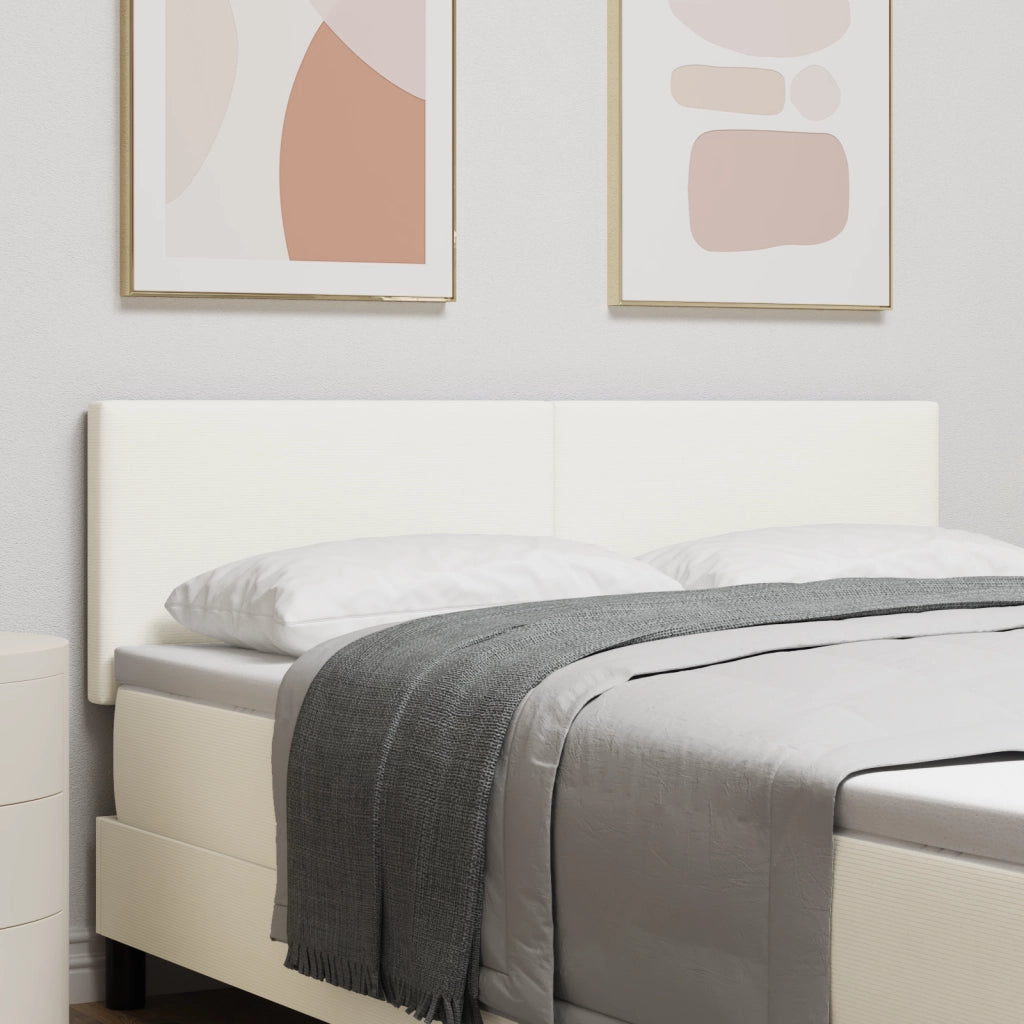 Testata LED  Design Semplice Crema 72 cm in Tessuto Corduroy