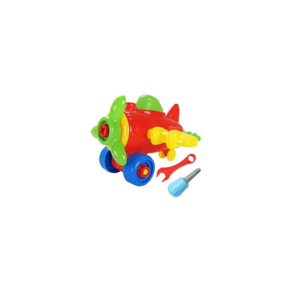 Trade Shop - Aeroplano Giocattolo Educativo Per Bambini Smonta E Rimonta Con Set N.2 Attrezzi -