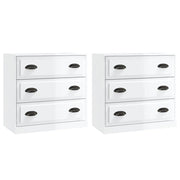 Buffet credenza cassettiera armadio mobile contenitore organizer per cucina soggiorno salotti set da 2 legno ingegnerizzato lucido bianco 02_0036719