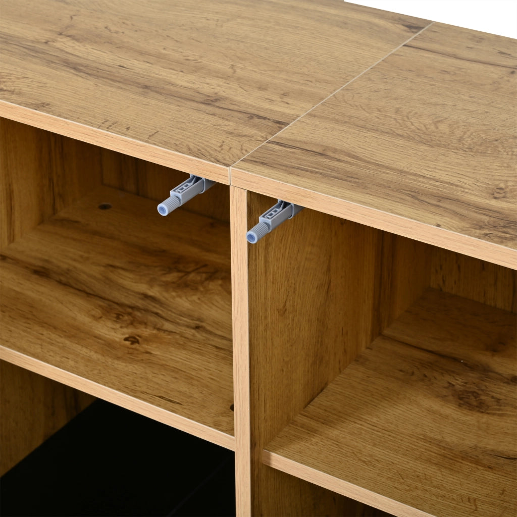Credenza moderna con 3 ante e gambe in metallo, per soggiorno e sala da pranzo, in truciolare, rovere nero, 120 × 35 × 70 cm