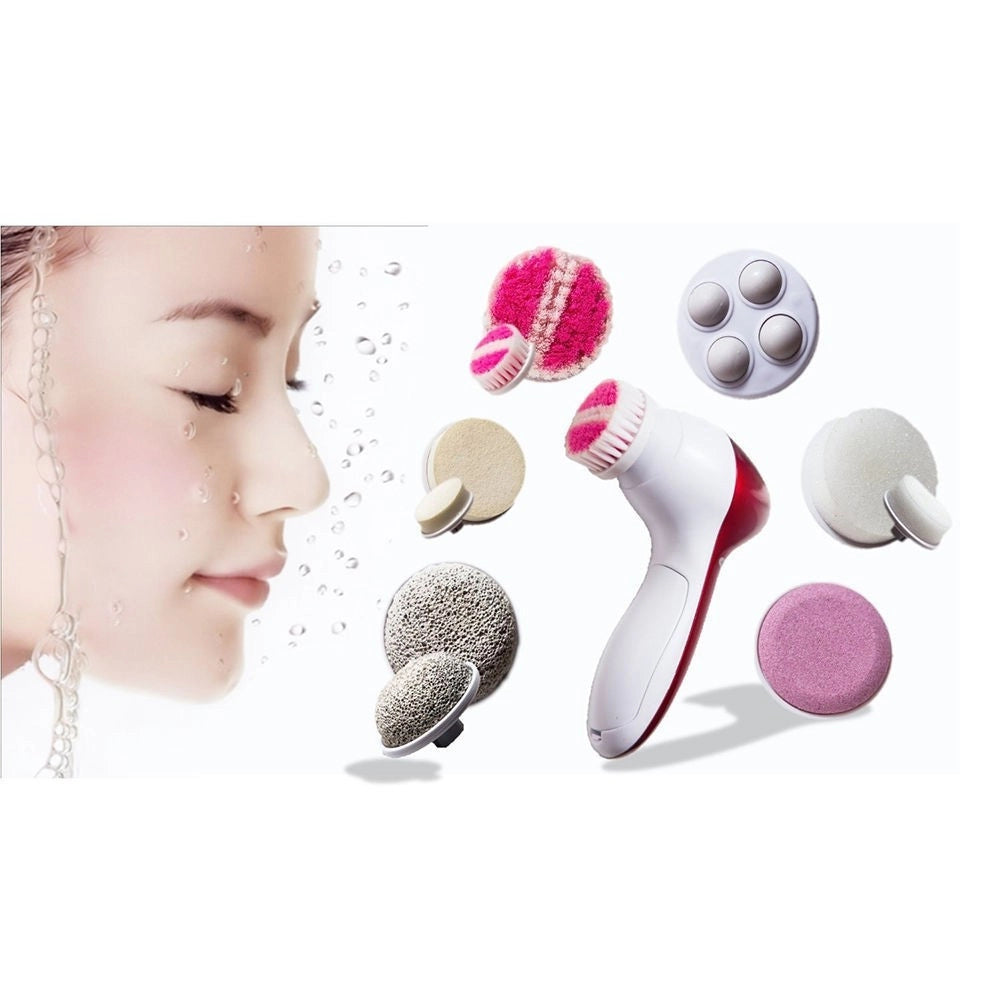 Trade Shop - Massaggiatore Viso Corpo Facciale Purificatore 6 In 1 Massaggio Spazzola Pulizia -