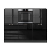 Cucine componibili piccole R-Line Nero lucido/Antracite 180 cm senza piano di lavoro Vicco