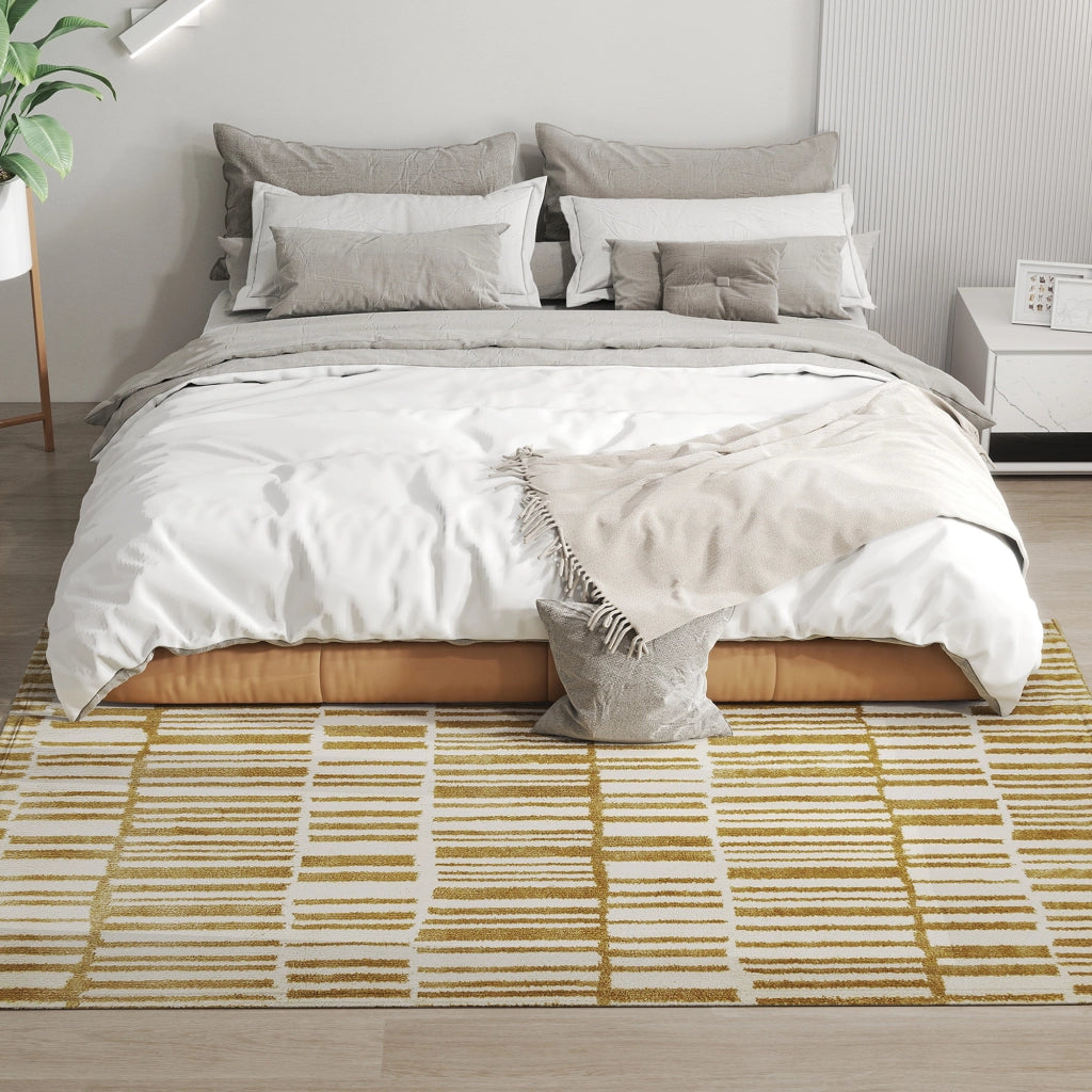 Tappeto Moderno Pelo Corto Lavabile ¨C zephmum ¨C 170x120 cm Crema