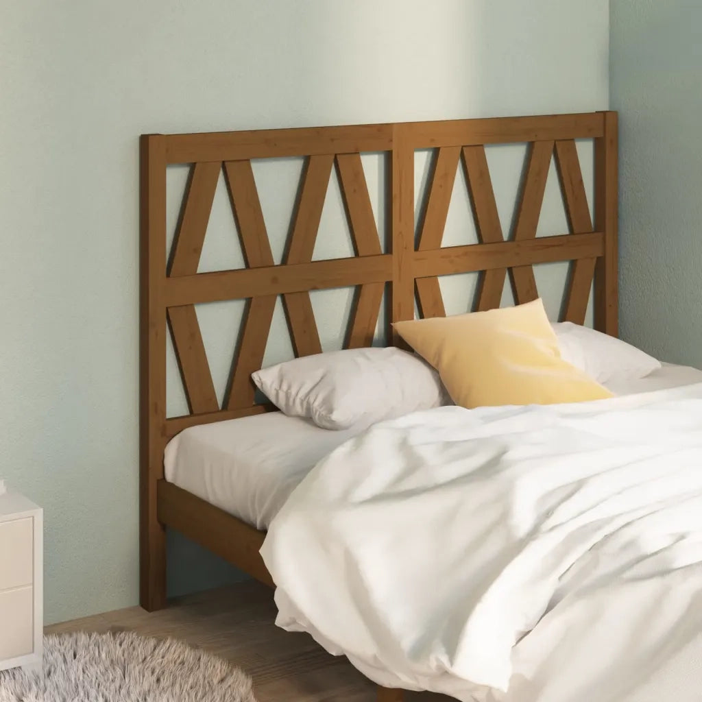 Testiera | Testata per Letto ambra 126x4x100 cm in Legno Massello di Pino