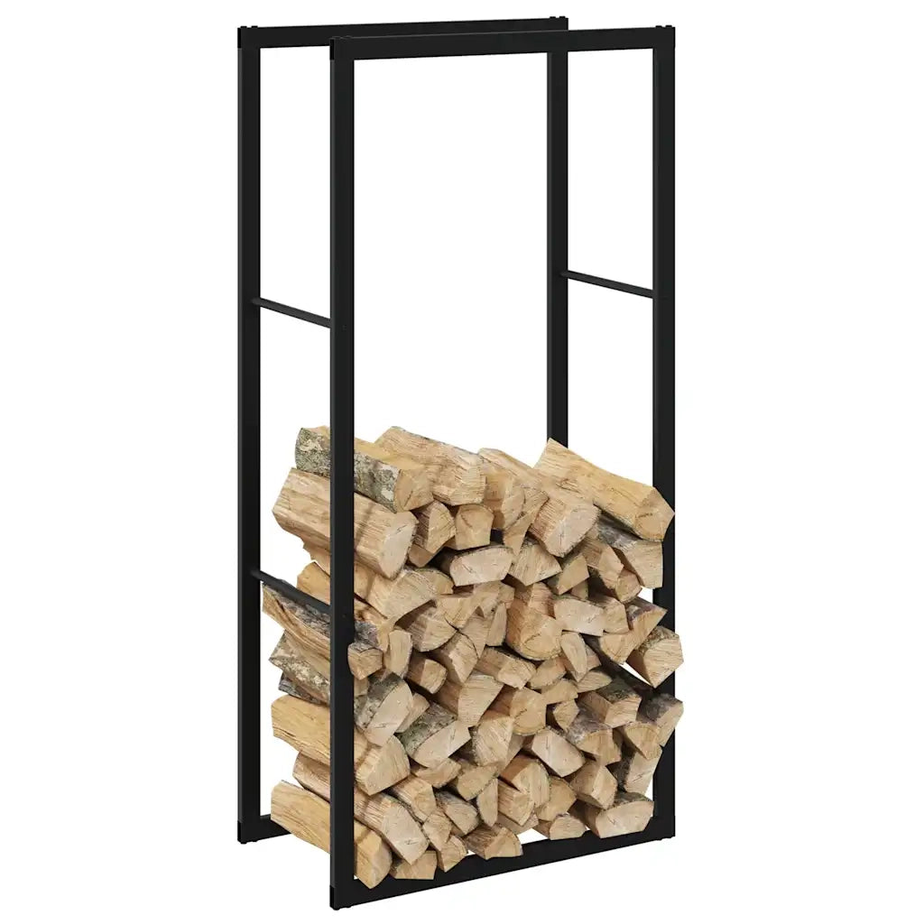 Rastrelliera per Legna da Ardere Nera 55x30x116 cm in Acciaio 4018465