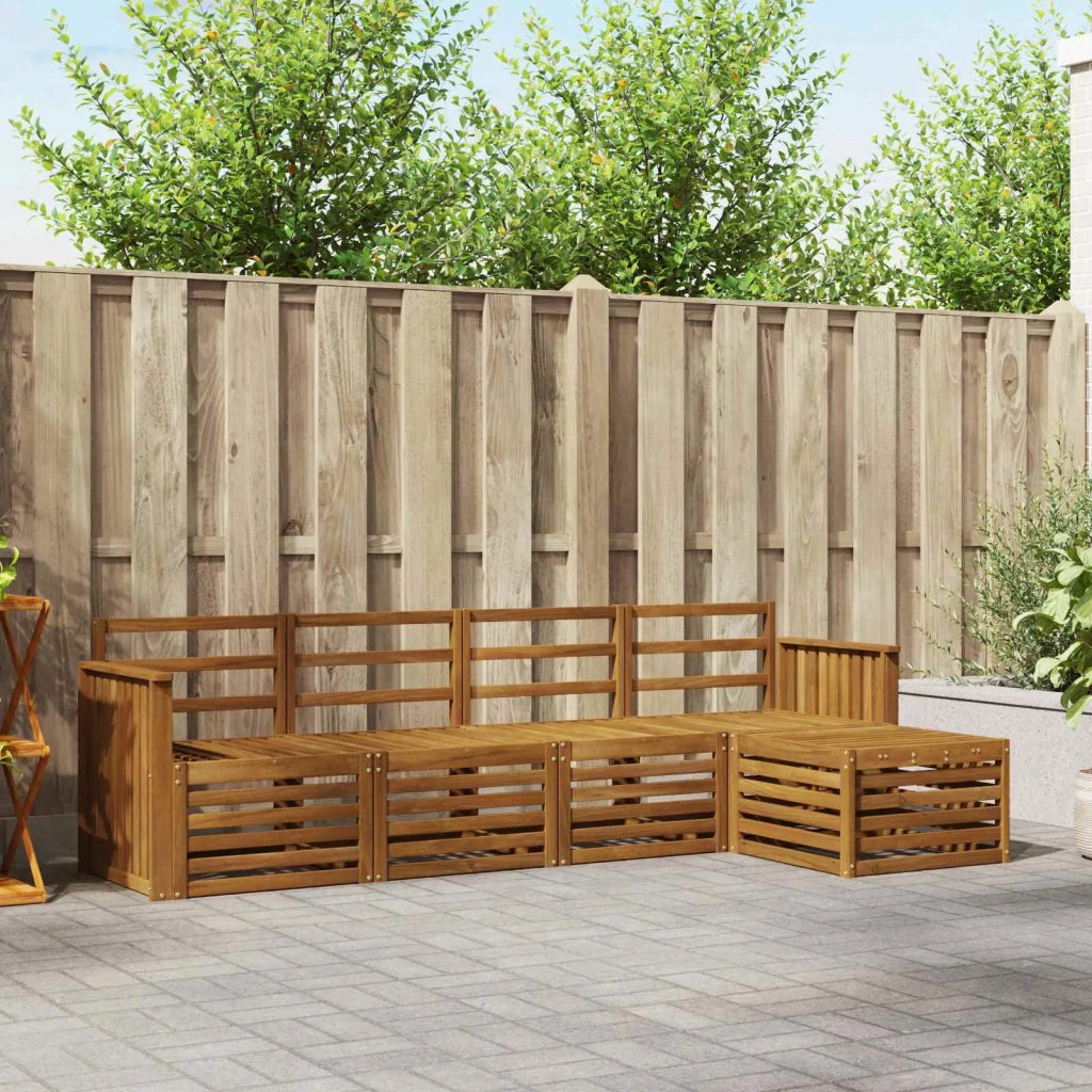 Set divani 5 pcs Naturale Legno di Acacia Massello 3374644