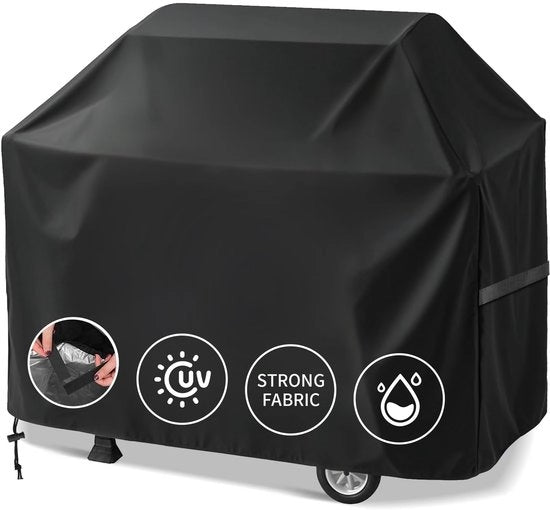Grillhoes in tessuto Oxford 210D, impermeabile e protettivo da UV, per grigliate (147x61x122cm, nero)