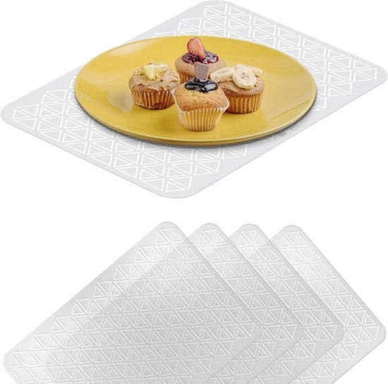 Piatti da tavola in plastica lavabili - Mattonelle per tavolo per la sala da pranzo cucina - Mattonelle antiscivolo per la cucina sala da pranzo - Mattonelle per tavolo impermeabili antislittamento per riunioni a casa 4 pezzi