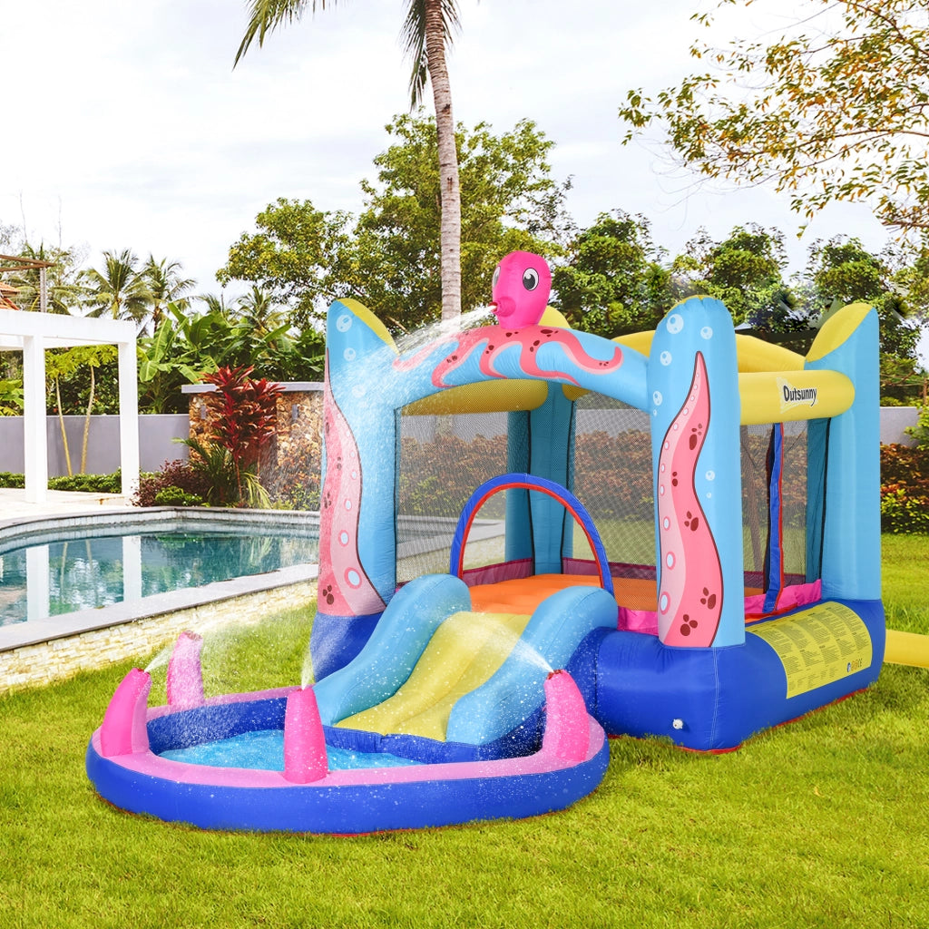 Gonfiabile Salto Castello con Pompa, Patch, Trampolino, Piscina, Scivolo ¨C Minimal ¨C 360x175x180 cm