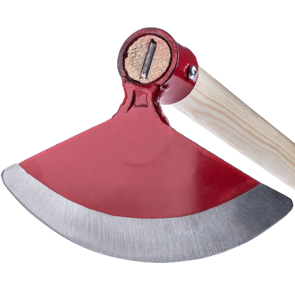 Zappa da giardino forgiata KADAX, manico in legno da 18 cm, affilata, lunga 123 cm, ideale per scavare.