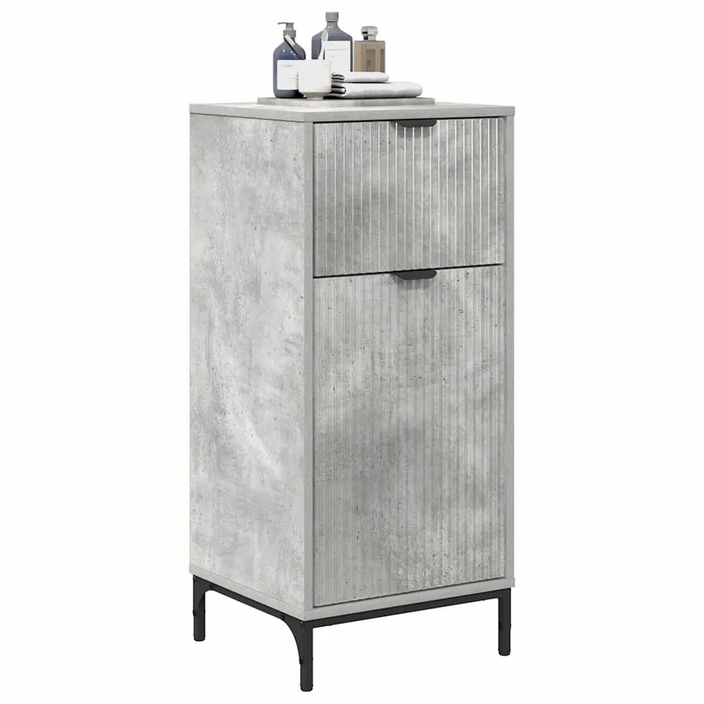Mobile da Bagno | Armadio da bagno con cassetto Grigio cemento 39,5 x 36 x 88 cm