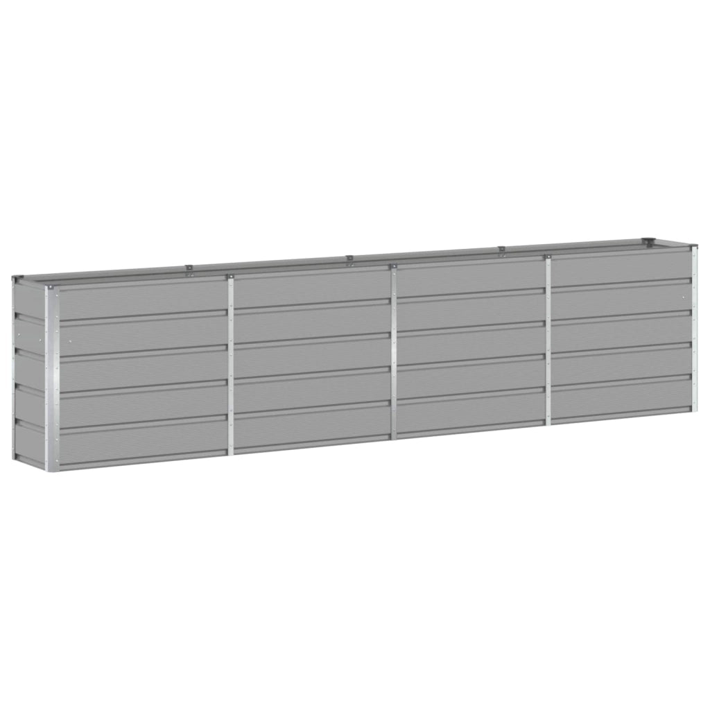 Moderna fioriera multiuso 160 x 40 x 75 cm per uso interno/esterno in acciaio grigio chiaro 02_0059186