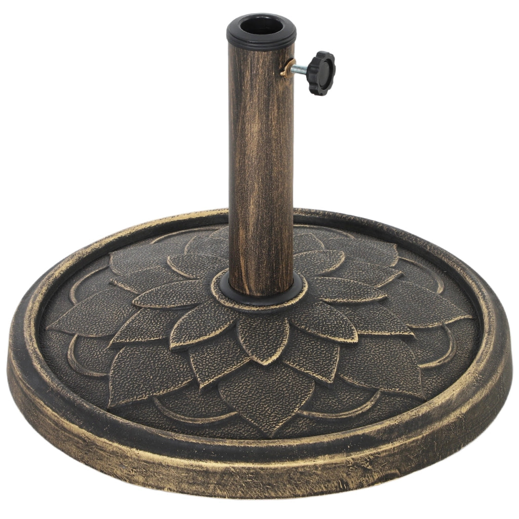 Base per Ombrellone Ø46x34 cm da 12 kg in Resina Metallo e Cemento Bronzo