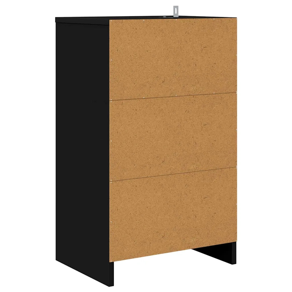 Comodini 2 pz-Set di 2 Tavolino da notte Nero 40 x 30 x 467 cm Legno multistrato