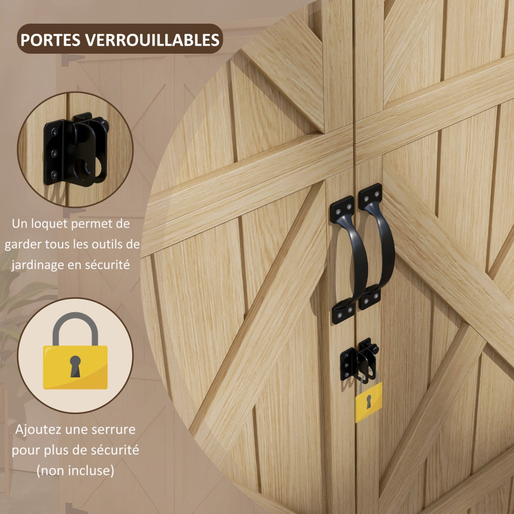 Armadio da giardino per attrezzi ¨C zephmum ¨C legno pino 90x54.5x168.5 cm