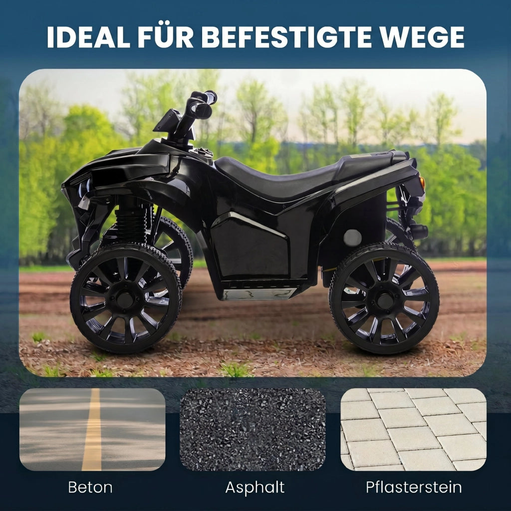 Quad Elettrico per Bambini 6V ¨C Xylo ¨C Nero con LED e Musica
