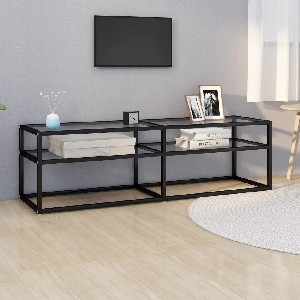Mobile Porta TV-Mobile per TV-Credenza TV Trasparente 140x40x40,5 cm in Vetro Temperato