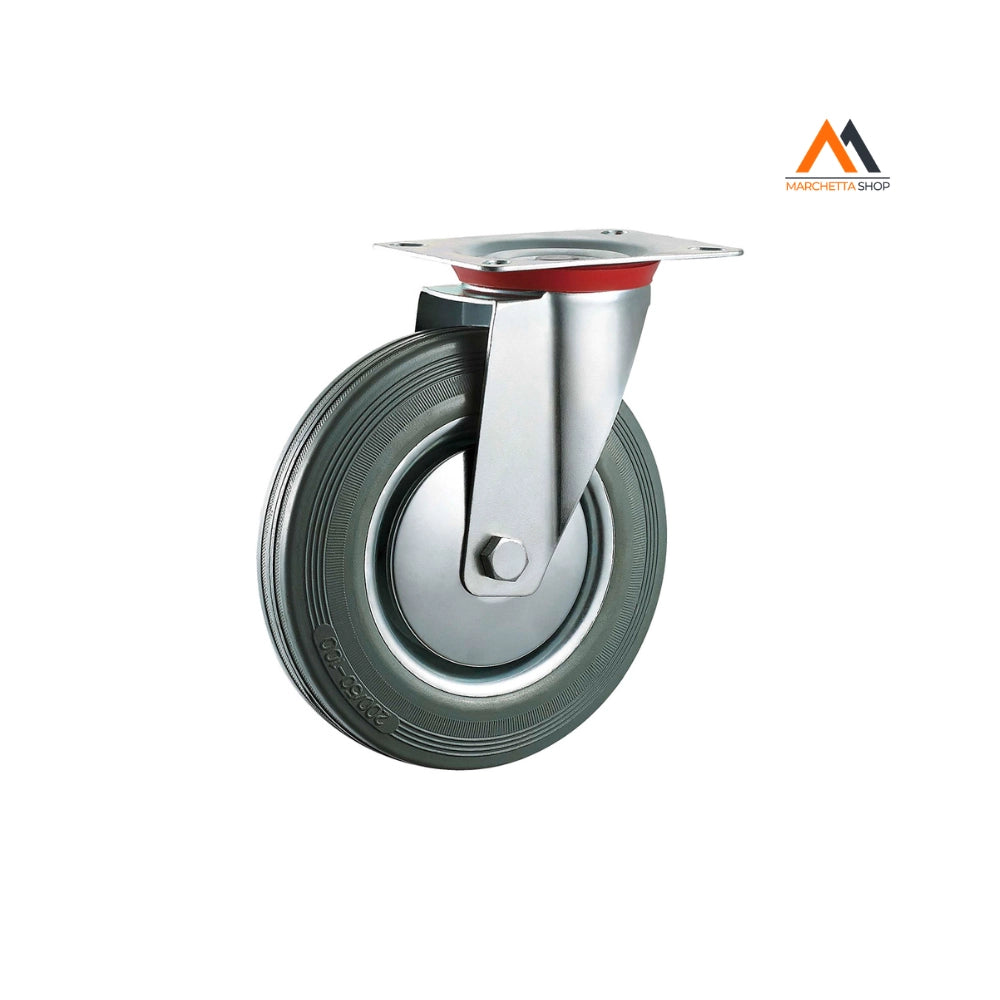 RUOTA PER CARRELLI ART. 80 ø mm 200 - piastra mm 135 x 110 -
