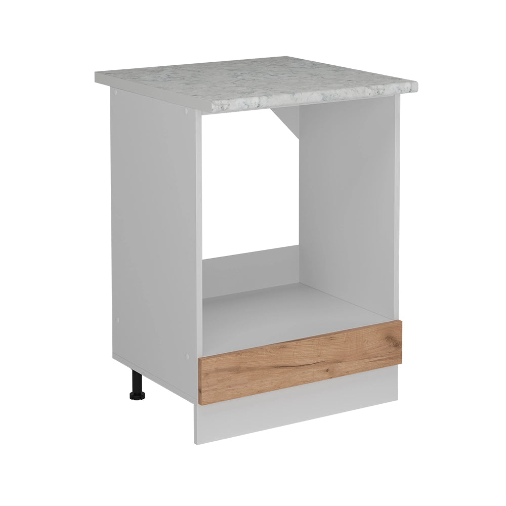 Mobile per forno da incasso R-Line Rovere dorato/Bianco 60 cm PL Marmo Vicco