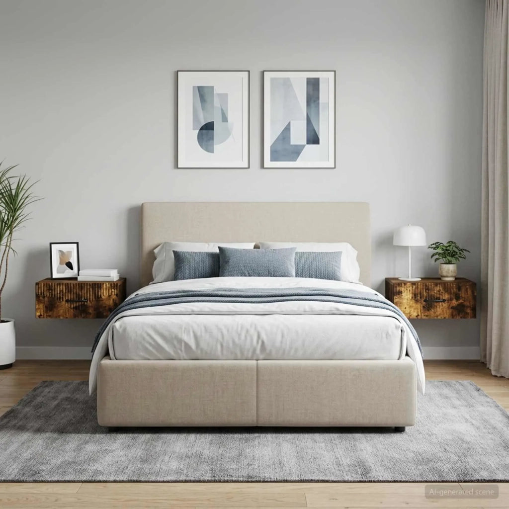 Mobiletto da notte a muro 2 pcs Rovere Fumo 49 x 34,5 x 20 cm 898966