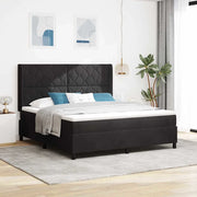 Letto a molle con materasso Nero 180 x 200 cm Velluto 3342076