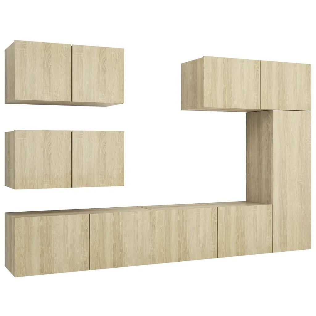 Set di Mobili Porta TV 6 pz-Set di 6 Credenza per TV Rovere Sonoma in Legno Multistrato 520991