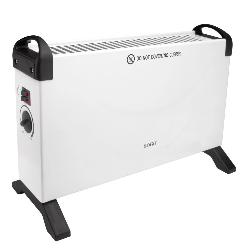 Termoconvettore elettrico 2000W con termostato, 3 livelli potenza 750W-1250W-2000W, silenzioso 20mq - SOGO
